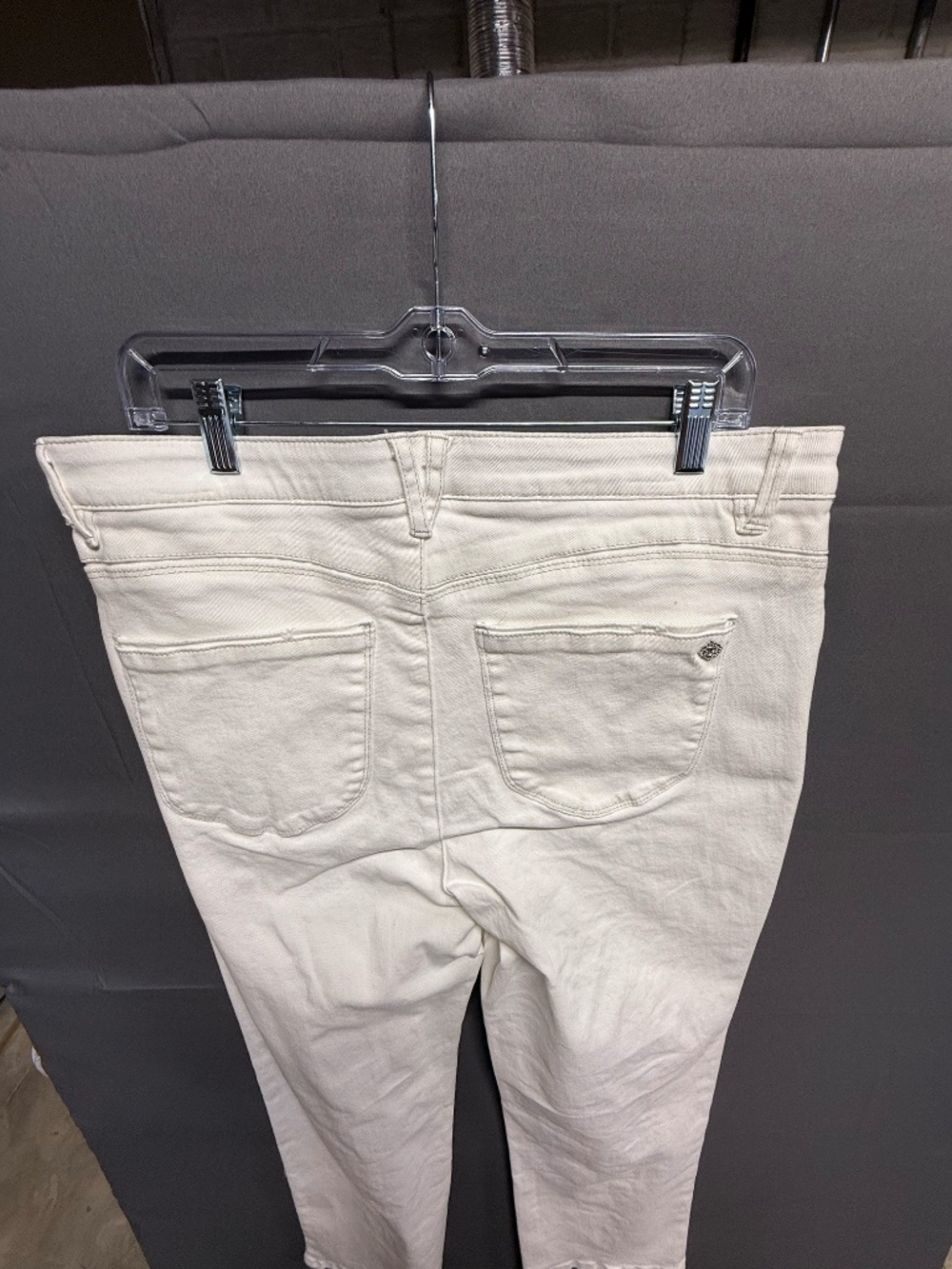 Democracy Ab Solution White High Rise Straight Leg Jeans Crop Paneled Sz 14 NWT - Picture 7 of 14
